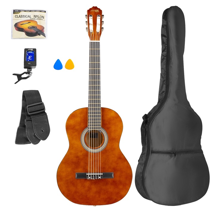 Klasszikus gitár, szállítótáska, barna, MAX SoloArt
