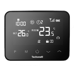 Termostat ambient centrala WIFI Techone® WT-20, Control aplicatie, Compatibil centrala termica gaz universal, RF Wireless, Alexa si Google Home, Negru
