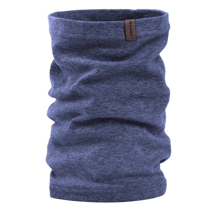 Fular circular de bumbac, Unisex, Nandy, Bleumarin inchis