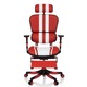 Геймърски стол QMOBILI Mars Ergofit Red and White, микрофибърна кожа, с 2D облегалка за глава, лумбална опора, 3D регулируеми ръце, подвижна седалка, полипропиленова основа и поставка за крака