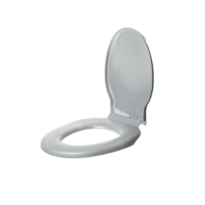 Единичен капак за тоалетна чиния, пластмасов, стандартно затваряне, сив, CB1504