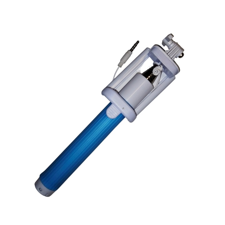 Earldom Monopod Selfie bot - kék/fehér, jack (3,5mm csatlakozóval)