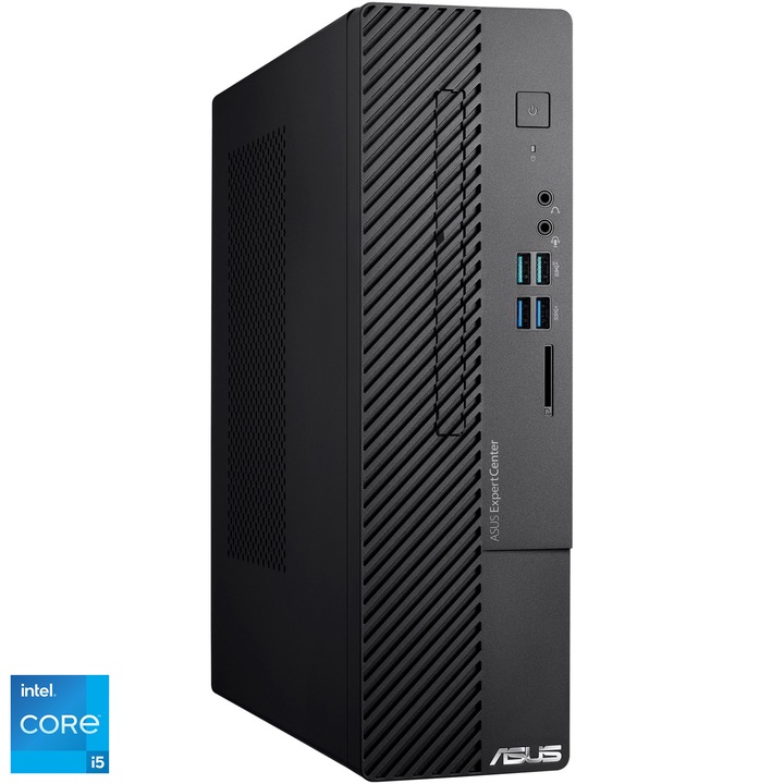 Sistem Desktop PC Asus Expert Center D500SC cu procesor Intel® Core™ i5-11400 pana la 4.4 GHz, 8GB, 512GB SSD, Intel® UHD Graphics 730, No OS, Black