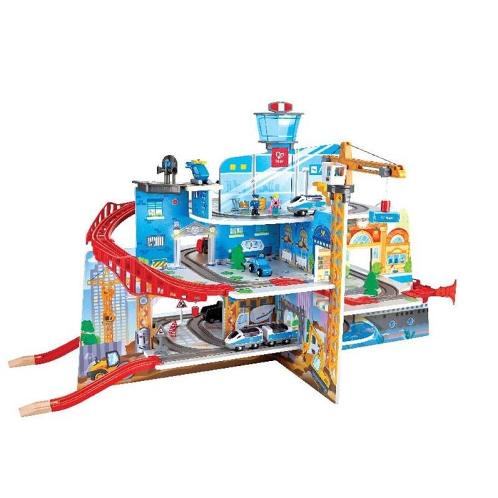 Jucarie din lemn - Tren Mega City (55 piese)