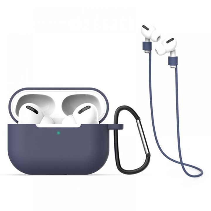 Cellect Apple Airpods Pro 3in1 (калъф, закачалка, кабел), син