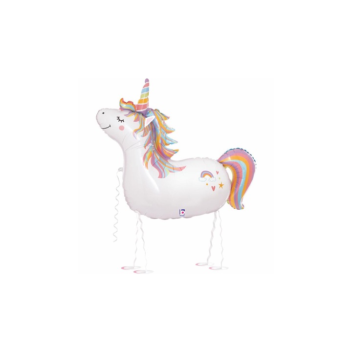 Sétáló unikornis fólia lufi, 97 cm-es