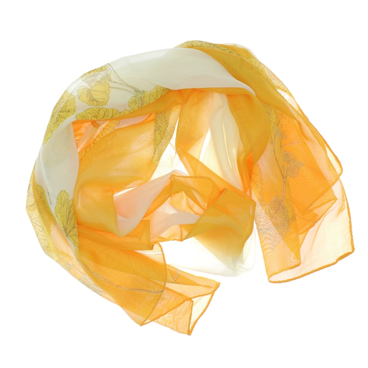 Sál, női, Buticcochet, poliészter, Narancs levelekkel, 150x50 cm - ES992