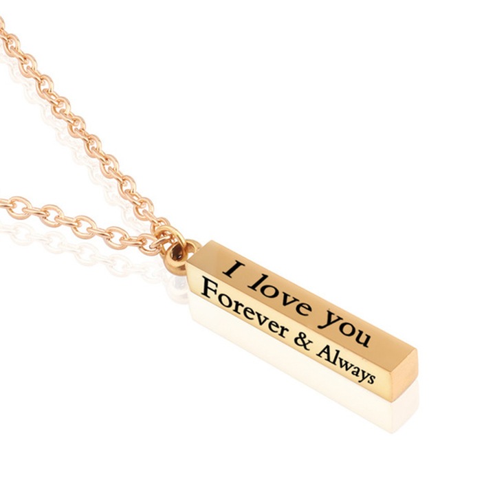 Колие „Обичам те – завинаги и винаги” EFAYN, Унисекс, Златист