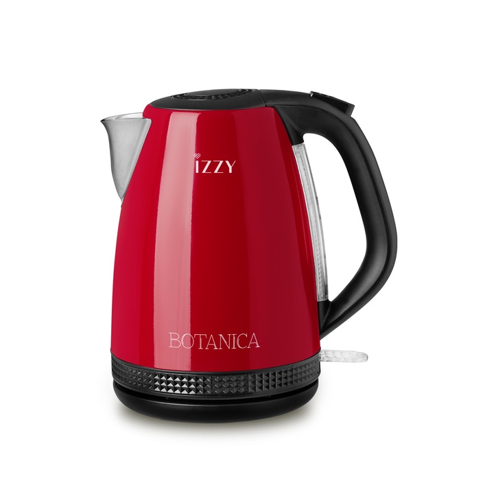 Izzy Botany, vízforraló,2200 W, 1,7 L, levehető vízszűrő, hőálló, automatikus kikapcsolás funkció, rozsdamentes acél, piros