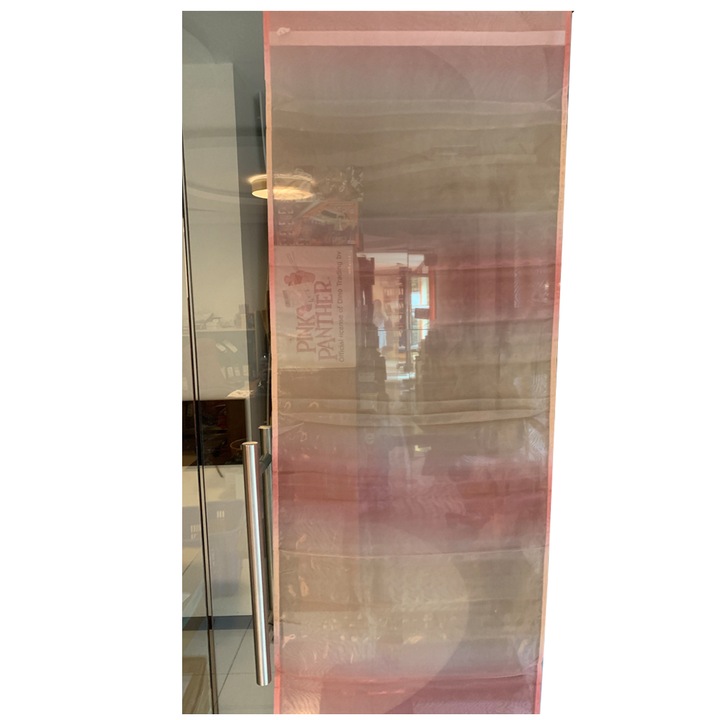 Függöny JUP 3374334-5, Tépőzáras rögzítéssel, Irizáló kivitel, Bézs/Narancs, 60x245 cm