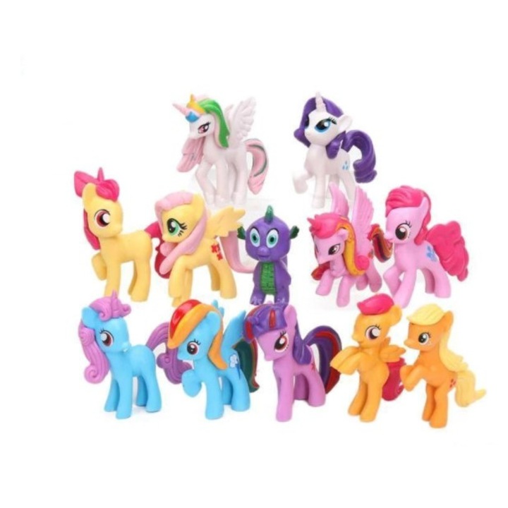 Set 12 figurine Poney Equestria Collection, Multicolor