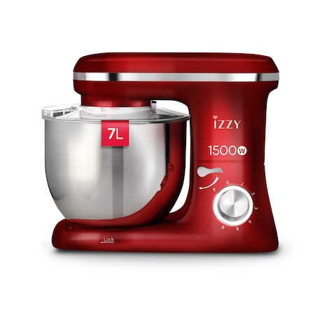Robot de bucatarie Izzy, 1500W, bol inox 7L, 6 viteze, rosu