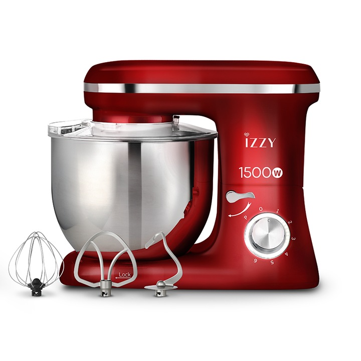 Robot de bucatarie Izzy, Spicy Red, 1500W, bol inox 7L, 6 viteze, rosu