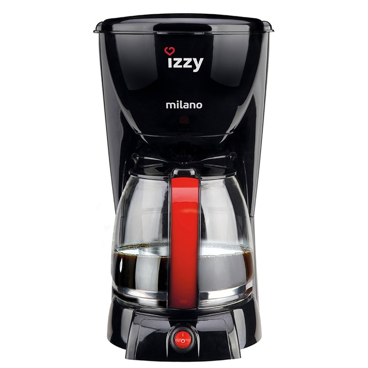 Кафеварка Izzy, Технология за контрол на аромата, 1.5 L, 1000 W, Черен/Червен