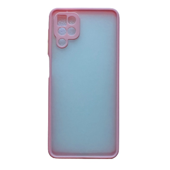 Калъф със защита на камерата и матово покритие, съвместим с Samsung Galaxy A12 / M12 / Pink