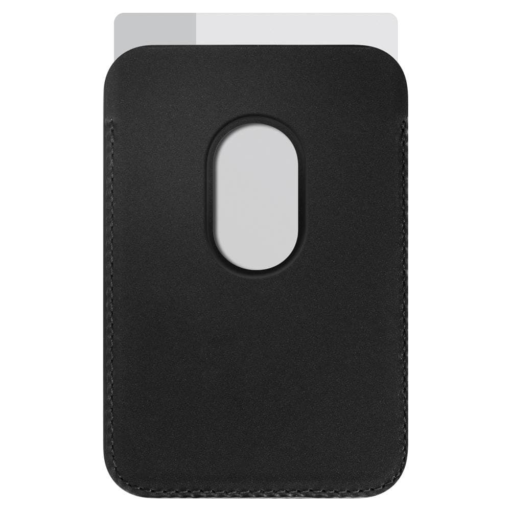 Suport de carduri pentru telefon Spigen Valentinus Card Holder, Compatibil MagSafe, Atasare cu adeziv 3M, Negru