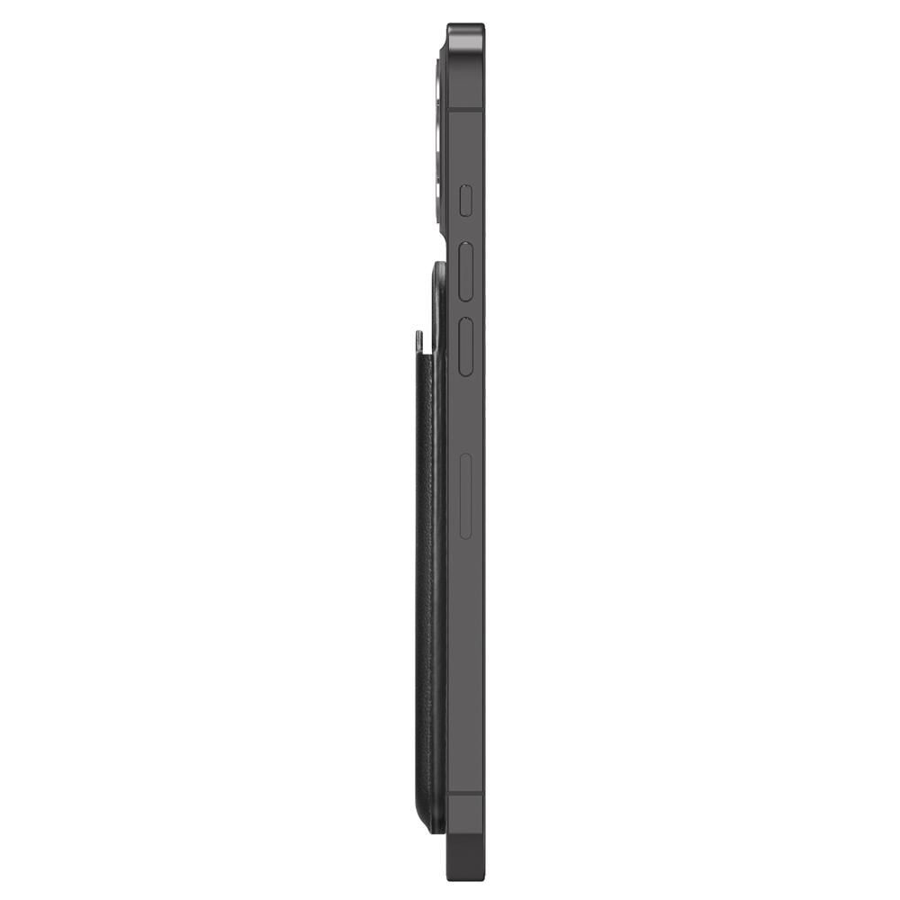 Suport de carduri pentru telefon Spigen Valentinus Card Holder, Compatibil MagSafe, Atasare cu adeziv 3M, Negru
