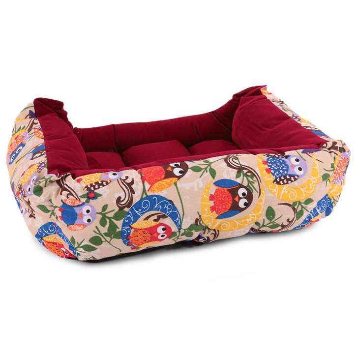 Patut pentru caini si pisici cu perna inclusa 54cm x 45cm x 15cm