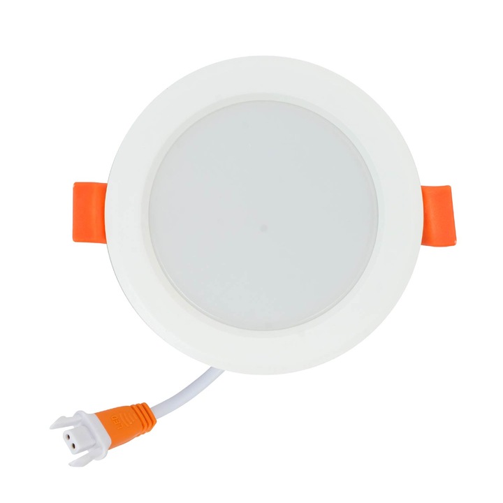 Spot led 6w incastrat rotund alb, Lumina Neutra, SMD, 610LM, Dimensiune 92x28, IP20