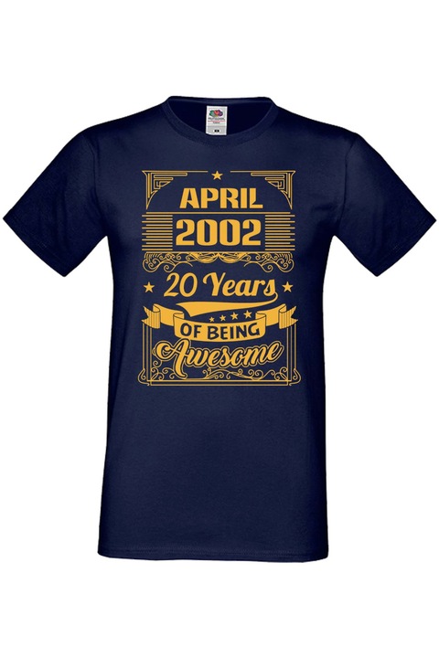 Férfi póló születésnapi ajándék Férj Apa Nagypapa évfordulója 2002. április 20 év, hogy félelmetes, Tengerészkék