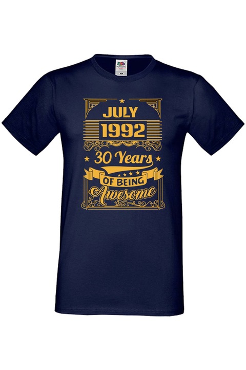 Férfi póló születésnapi ajándék Férj Apa Nagypapa évfordulója, 1992. július 30 éves, hogy félelmetes, Tengerészkék