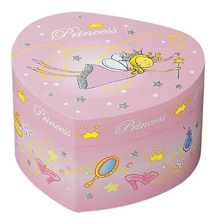 Музикална кутия Trousselier, голямо розово сърце, Принцеса