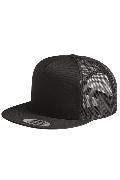 Шапка Snapback 5p, Flexfit, Права козирка, Черен