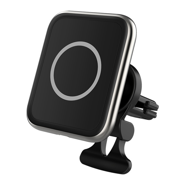 EVTrend® mágneses vezeték nélküli autós töltő, kompatibilis az Apple-lel, iPhone 12/12 Pro/12 Pro Max/12 Mini készülékhez, 360 fokos elforgatás, gyorstöltés, 15 W, fekete