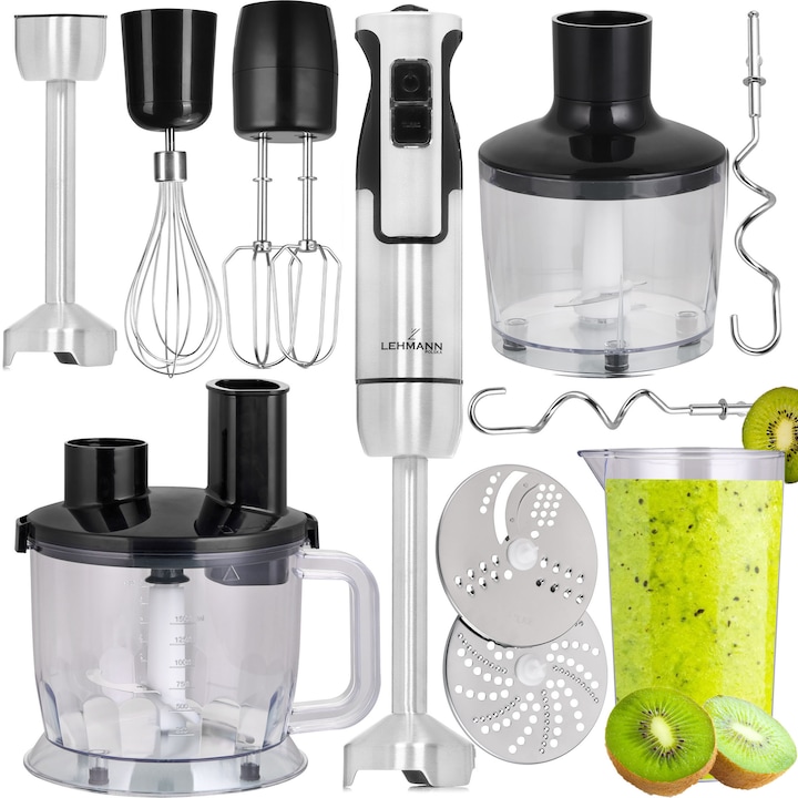 Вертикален миксер Lehmann, 1200 W, 8 скорости, Капацитет 1,5 л, Сребрист