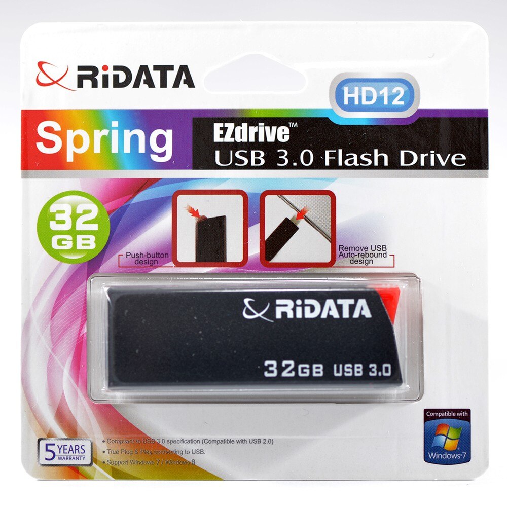 Memorie USB3, 32GB, RiDATA Taiwan, model HD12, NEGRU