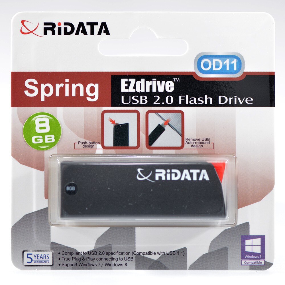 Memorie USB2, 8GB, RiDATA Taiwan, model OD11, NEGRU