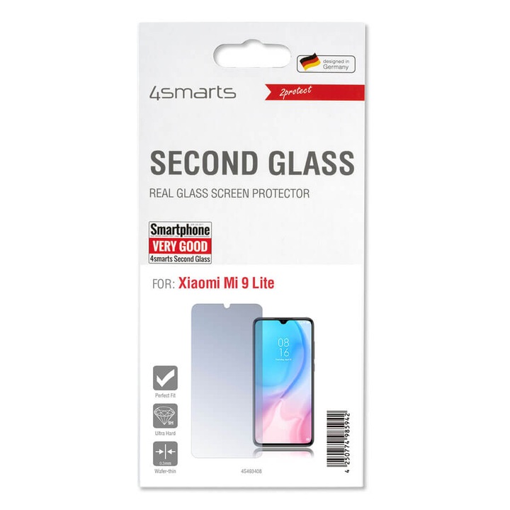 4smarts Second Glass 2D Limited Cover - калено стъклено защитно покритие за дисплея на Xiaomi Mi 9T Lite (прозрачен)
