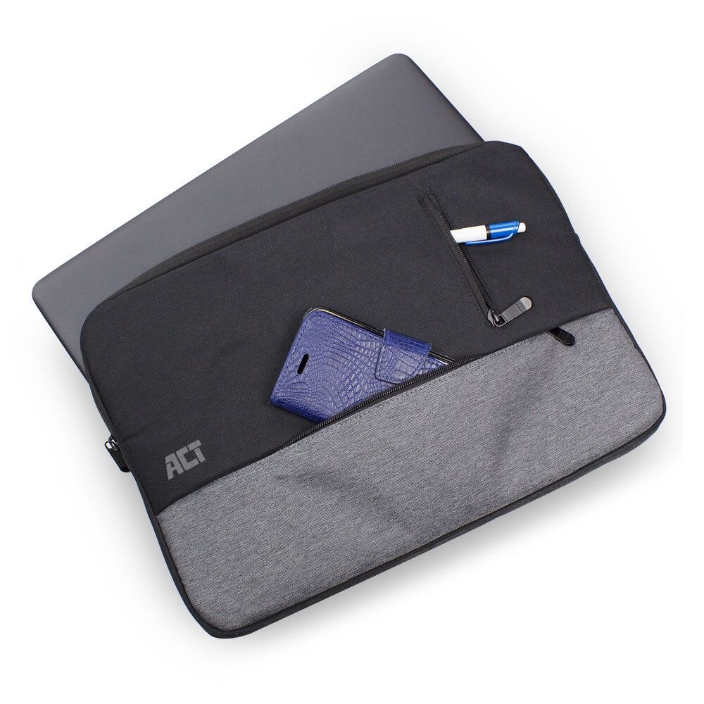 Husa laptop Urban 14.1", Act, Nylon, Negru/Gri