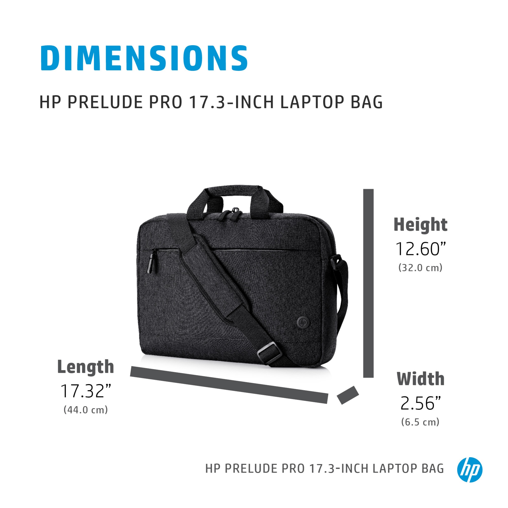 Geanta laptop HP Prelude Pro, 17,3 inch, realizata 65% din materiale reciclate, rezistenta la apa, curea de umar captusita, negru