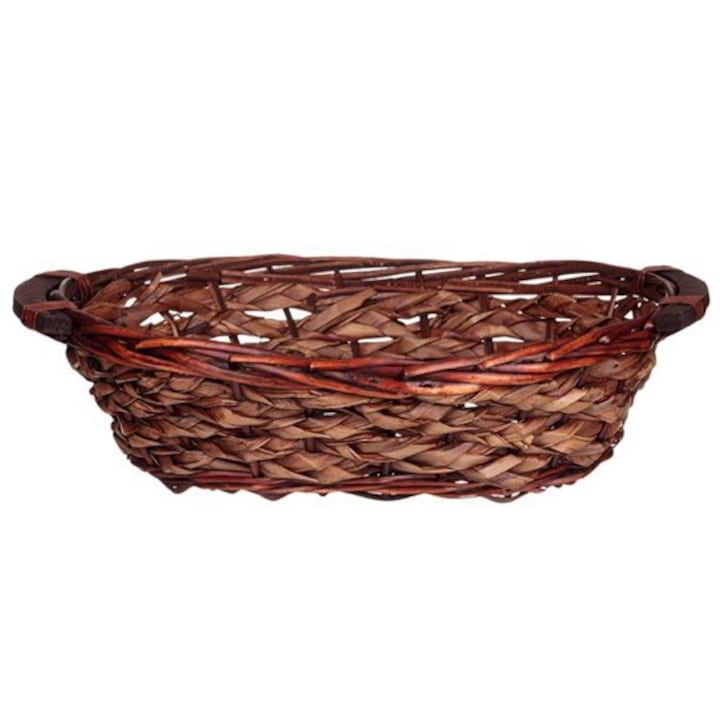 Cos decorativ Paste, impletit, maro, 39 x 26 x 11 cm