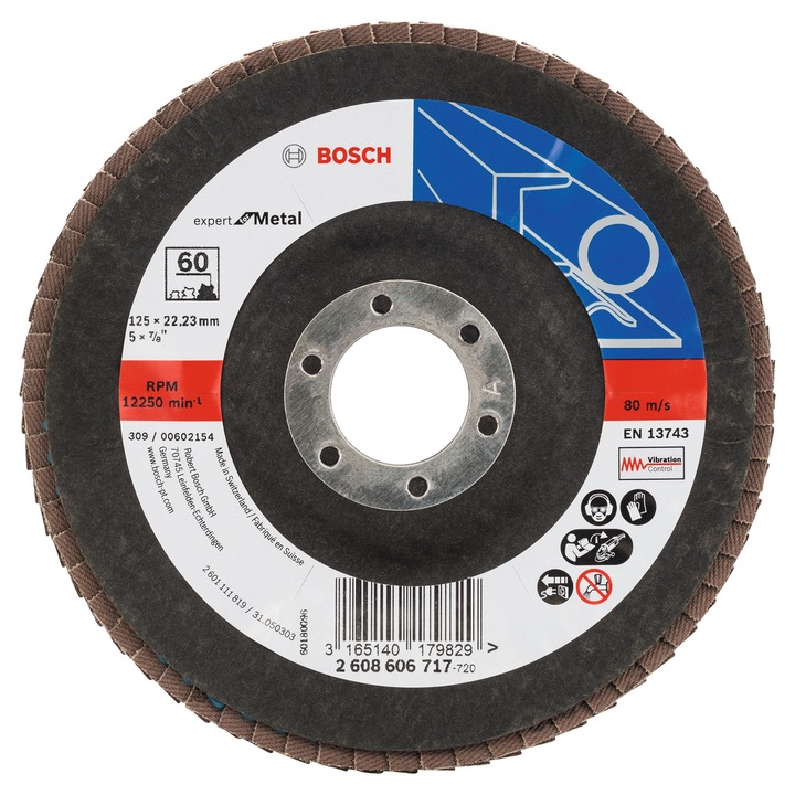 Bosch X551 fíber csiszolótárcsa, D= 125 mm; G= 60, hajlított