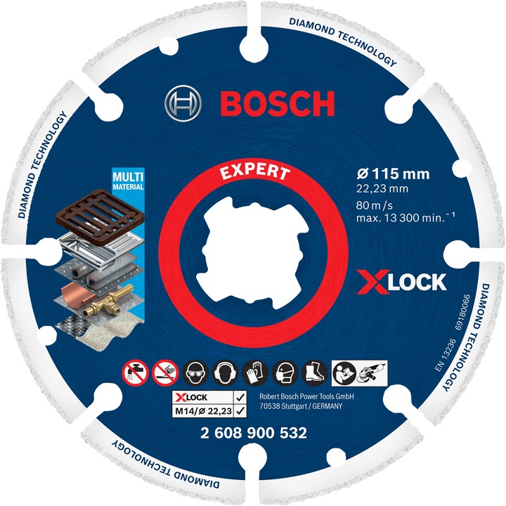 Bosch X-LOCK fémvágó gyémántkorong, 115x22,23 mm