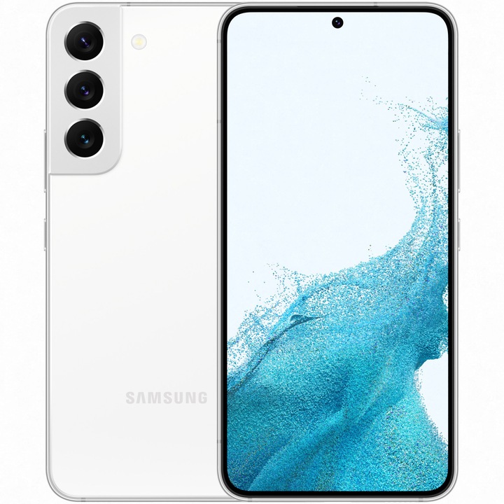 Samsung Galaxy S22 5G Mobiltelefon, Kártyafüggetlen, Dual SIM, 256GB, Fantomfehér