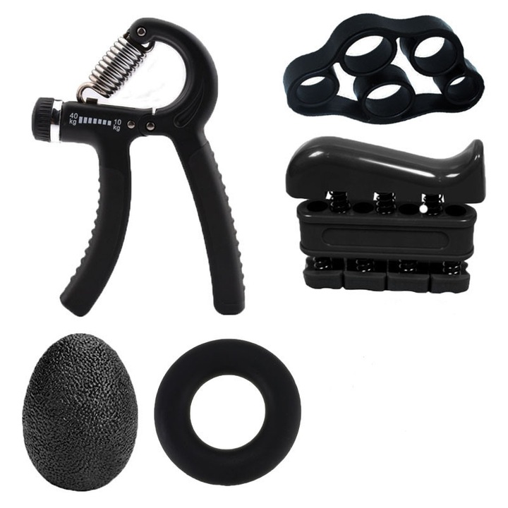 Set 5 accesorii intarirea musculaturii, Reducerea stresului, Negru