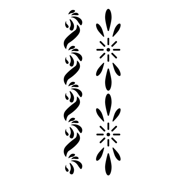 Sablon decorativ Mix Border, A4, reutilizabil, plastic