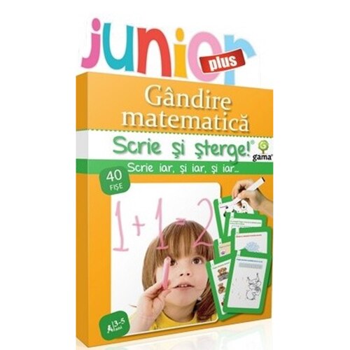 Gandire matematica 3-5 ani. Scrie si sterge Junior Plus