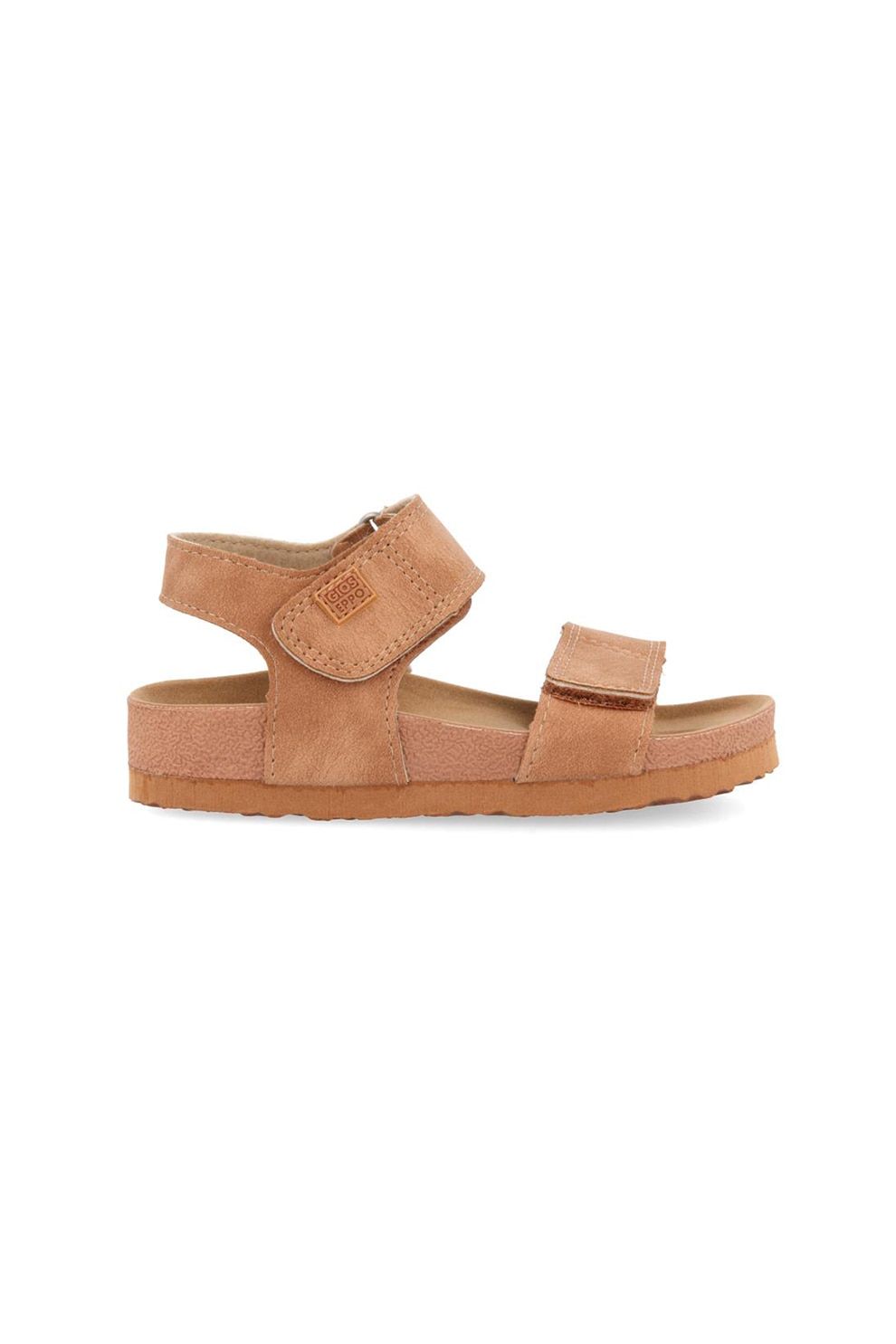 Gioseppo, Sandale din piele ecologica cu inchidere velcro Tradegar, Maro caramel, 28 EU