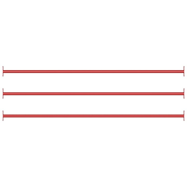 vidaXL 3db piros acél húzódzkodó rúd 125 cm 93200