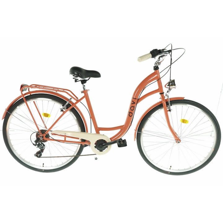 Bелосипед Davi™ Emma, 7 скоростен, Градски, Kолела 28", 160-185 cm височина, оранжево