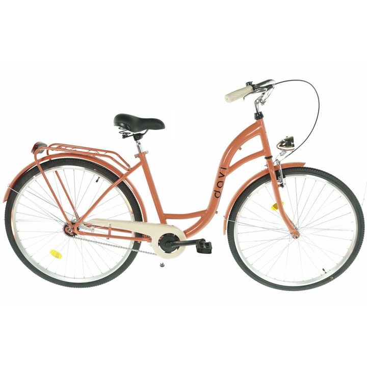 Bелосипед Davi™ Lila, 1 скоростен, Градски, Kолела 28", 160-185 cm височина, оранжево