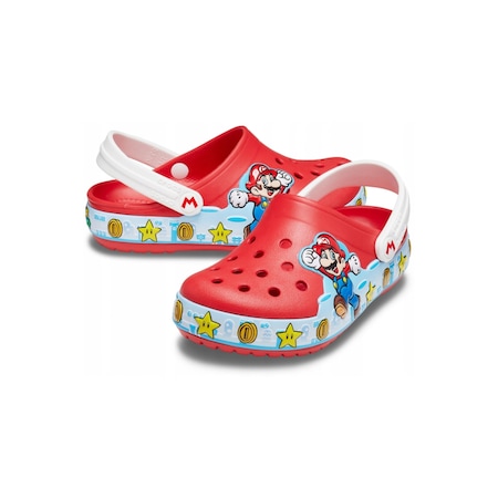 Saboti copii, Crocs™ Super Mario, Spuma Croslite™, Rosu, 22,5 EU