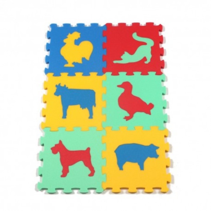Covor pentru copii Uniform animals III, Toyformat, Spuma de polietilena, 58x86 cm, Multicolor