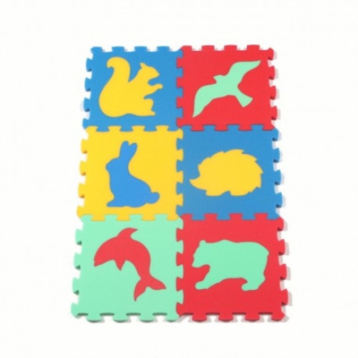 Covor pentru copii Uniform animals IV, Toyformat, Spuma de polietilena, 58x86 cm, Multicolor