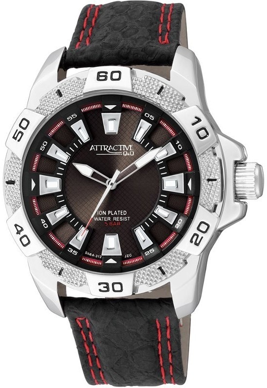 Ceas barbatesc Q&Q Attractive Sport Black & Red - DA64J302Y