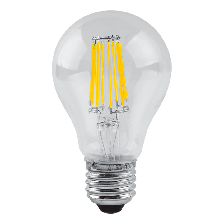 Крушка с нажежаема жичка LED A60, енергиен клас A+, 8W, E27, топла светлина 2700K, автономност 20000H